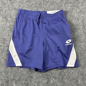 Lotto Shorts Boys Small Purple Athletic Colorblock Mesh Panel Gym Logo Training